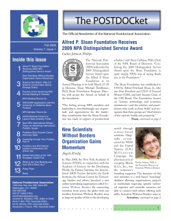 2009 Spring POSTDOCket