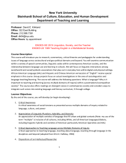 ENGED-GE 2515 Linguistics, Society and the Teacher