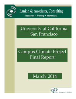 2014 UCSF Campus Climate Project Final Report