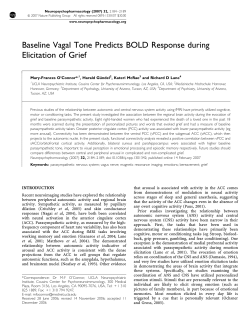 Baseline vagal tone predicts BOLD response during elicitation of grief.