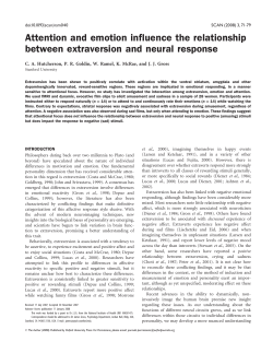 Attention and emotion influence the relationship between extraversion and neural response.