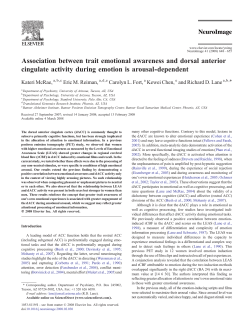 Association between trait emotional awareness and dorsal anterior cingulate activity during emotion is arousal-dependent