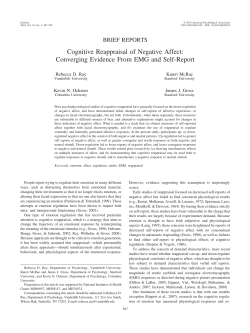 Cognitive reappraisal of negative affect: Converging evidence from EMG and self-report.