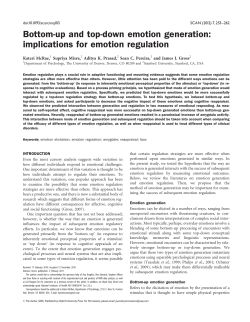 Bottom-Up and Top-Down Emotion Generation: Implications for Emotion Regulation