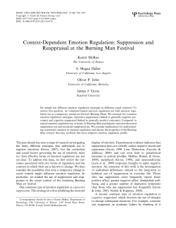 Context-dependent emotion regulation: Suppression and reappraisal at the Burning Man festival