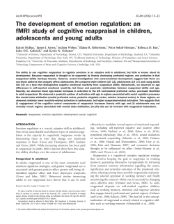 The development of emotion regulation: An fMRI study of cognitive reappraisal in children, adolescents and young adults