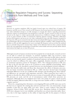 Emotion regulation frequency and success: Separating constructs from methods and timescale