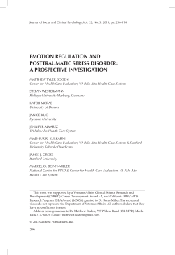 Emotion regulation and posttraumatic stress disorder: A prospective investigation