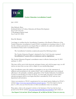 Letter of Accreditation