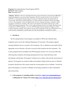 Preventing Parolee Crime Programs (PPCP)