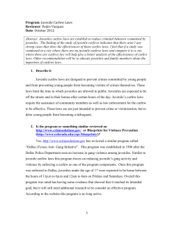 Juvenile Curfew Laws