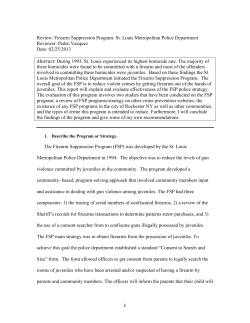 Firearm Suppression Program: St. Louis Metropolitan Police Department