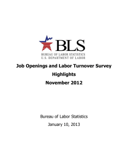 Job Openings and Labor Turnover Survey Highlights: November 2012