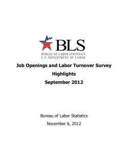 Job Openings and Labor Turnover Survey Highlights: September 2012