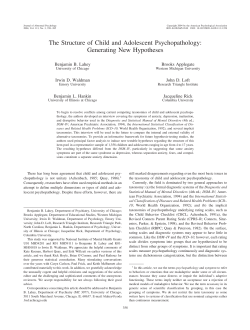lahey structure of child and adolescent psychopathology