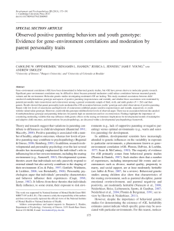 oppenheimer positive parenting and youth genotype