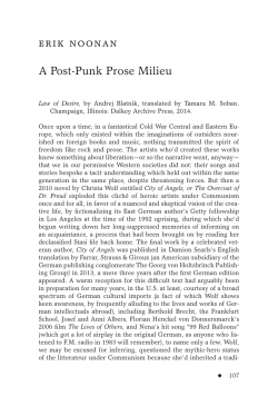 Erik Noonan - A Post-Punk Prose Milieu