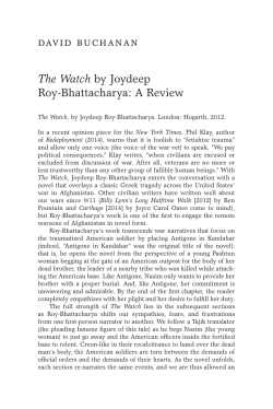 David Buchanan - The Watch by Joydeep Roy-Bhattacharya: A Review