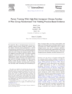 Parent training with high-risk immigrant Chinese families: A pilot group randomized trial yielding practice based evidence