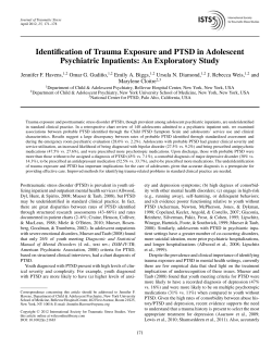 Identification of Trauma Exposure and PTSD in Adolescent Psychiatric Inpatients: An Exploratory Study