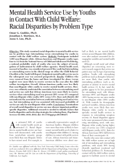 Mental Health Service Use by Youths in Contact With Child Welfare: Racial Disparities by Problem Type