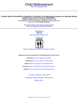 Problem-specific Racial/Ethnic Disparities in Pathways from Maltreatment Exposure to Specialty Mental Health Service Use for Youth in Child Welfare