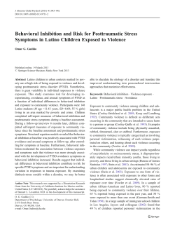 Behavioral Inhibition and Risk for Posttraumatic Stress Symptoms in Latino Children Exposed to Violence
