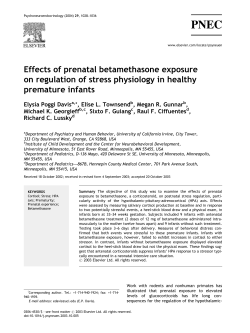 Effects of prenatal betamethasone exposure on regulation of stress physiology in healthy premature infants