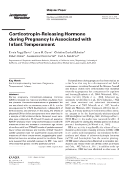 Corticotropin-releasing hormone during pregnancy is associated with infant temperament