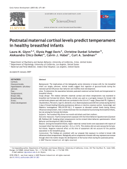 Postnatal maternal cortisol levels predict temperament in healthy breastfed infants