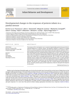 Developmental changes in the responses of preterm infants to a painful stressor