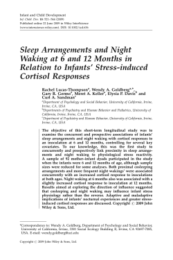 Sleep Arrangements and Night Waking at 6 and 12 Months in Relation to Infants ' Stress-induced Cortisol Responses