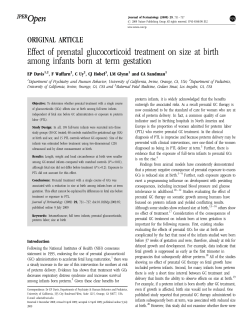 Effect of prenatal glucocorticoid treatment on size at birth among infants born at term gestation