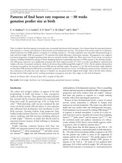 Patterns of fetal heart rate response at &sim;30 weeks gestation predict size at birth