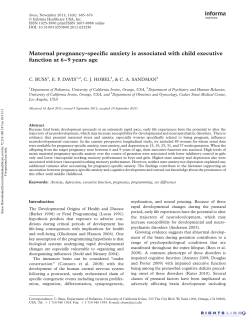Maternal pregnancy-specific anxiety is associated with child executive function at 6-9 years age