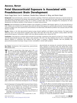 Fetal Glucocorticoid Exposure Is Associated with Preadolescent Brain Development