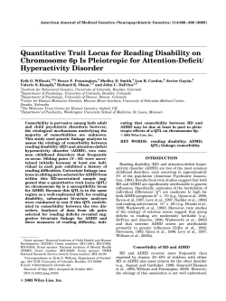 Quantitative trait locus for reading disability on chromosome 6p is pleiotropic for attention-deficit/hyperactivity disorder