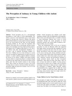 The perception of animacy in young children with autism.