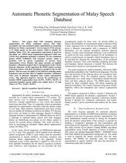 Sheikh Hussain Shaikh 2007 Automatic Phonetic Segmentation of Malay Speech