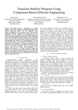 Khaled Mohamed Nor 2007 Transient Stability Program Using Componentbased