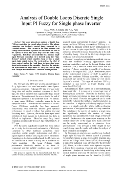 Azli N A 2007 Analysis Double Loops Discrete Single