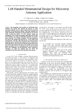 Mohamad Kamal A Rahim 2007 Left Handed Metamaterial Design for Microstrip