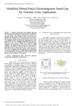 Mohamad Kamal A Rahim 2007 Modified Slotted Patch Electromagnetic Band Gap