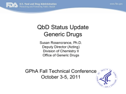 Presentation from Dr Lawrence Yu (FDA)