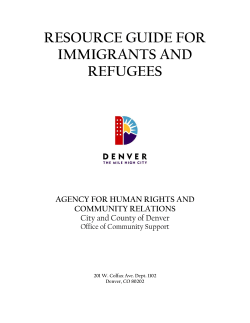 DIRECTORY OF SERVICES FOR IMMIGRANTS AND REFUGEES