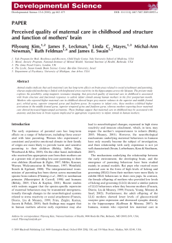 Perceived quality of maternal care in childhood and structure and function of mothers&rsquo; brain in the postpartum