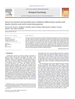 Neural recruitment during failed motor inhibition differentiates youths with Bipolar Disorder and Severe Mood Dysregulation