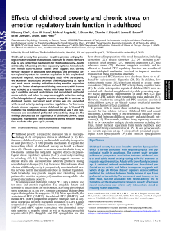 Effects of Childhood Poverty and Chronic Stress on Emotion Regulatory Brain Function in Adulthood