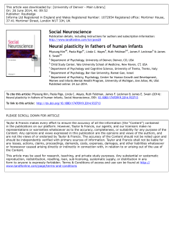 Neural Plasticity in Fathers of Human Infants
