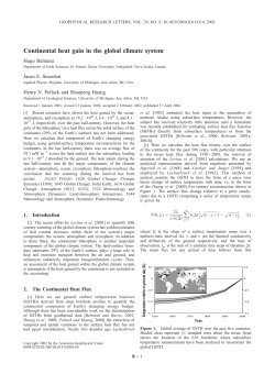 Continental heat gain in the global climate system